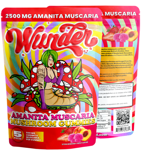 Wunder - 500mg Amanita Muscaria Gummies | Strawberry Nectarine